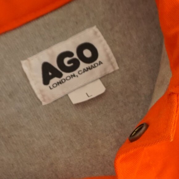 AGO Flame Resistant Endura Ultra Soft Orange Canvas Reflective Button Up Jacket - Picture 12 of 15